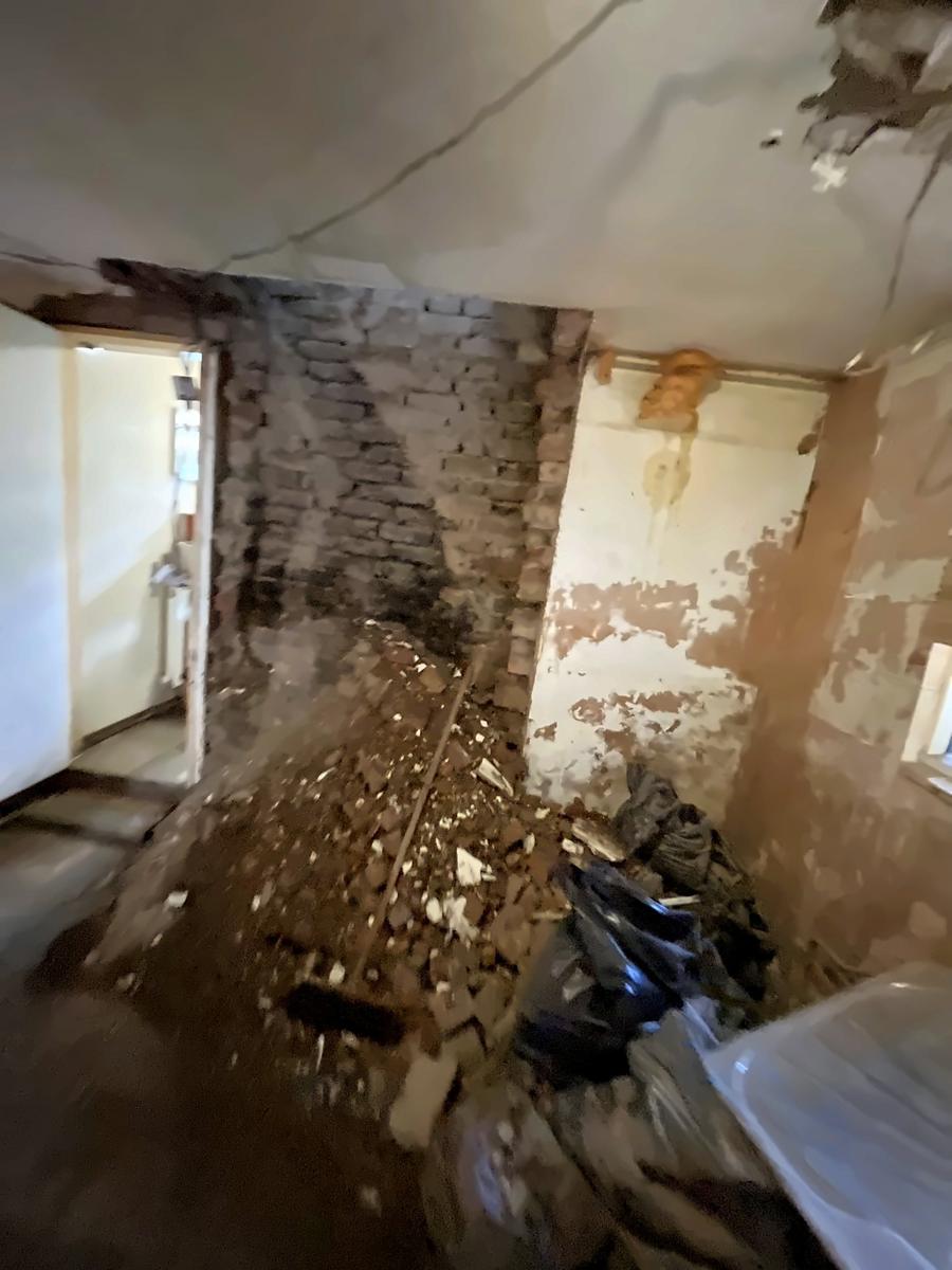 Chimney breast removed indoors